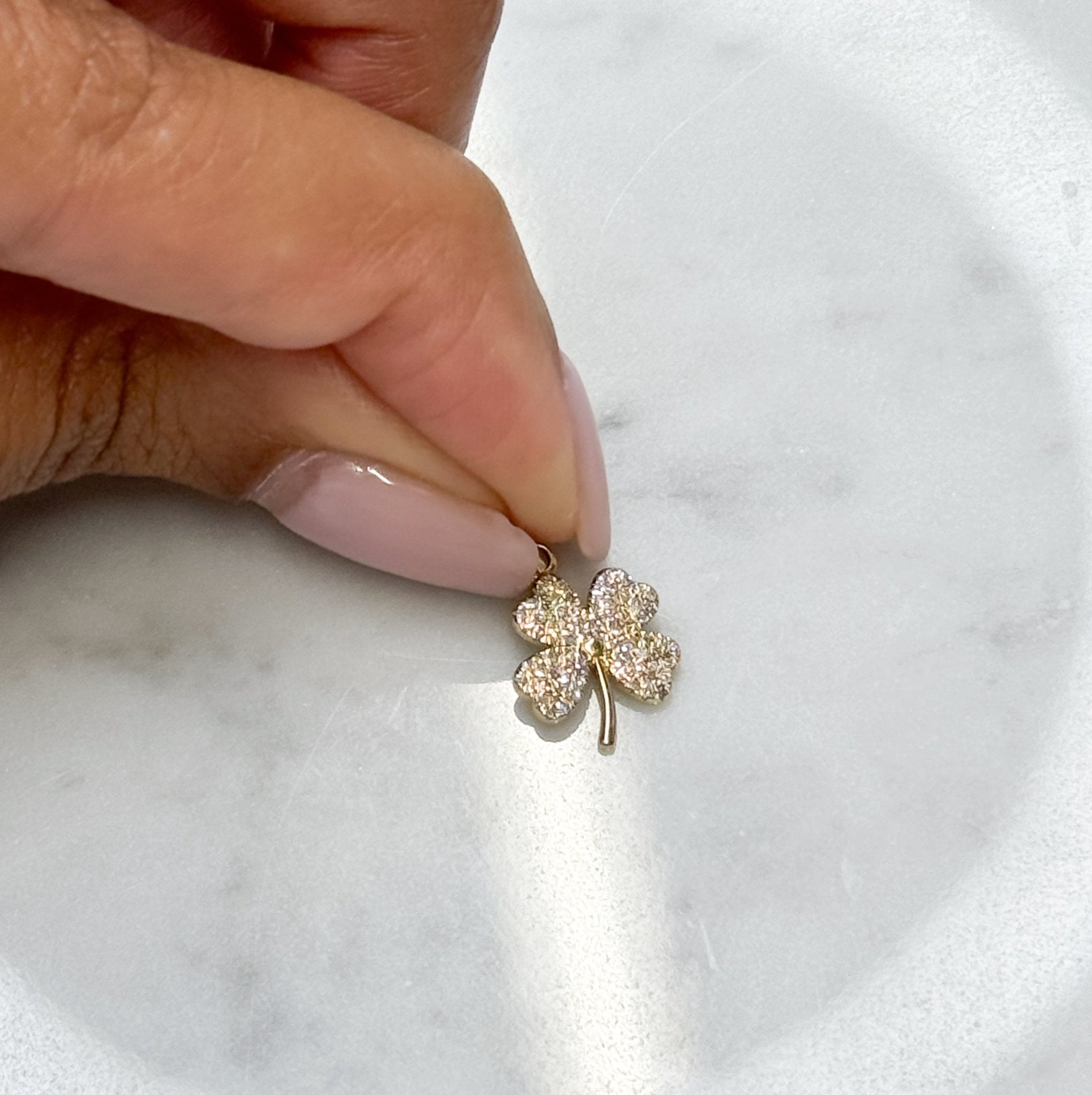 14K Diamond 4 Leaf Clover Charm - Nolita