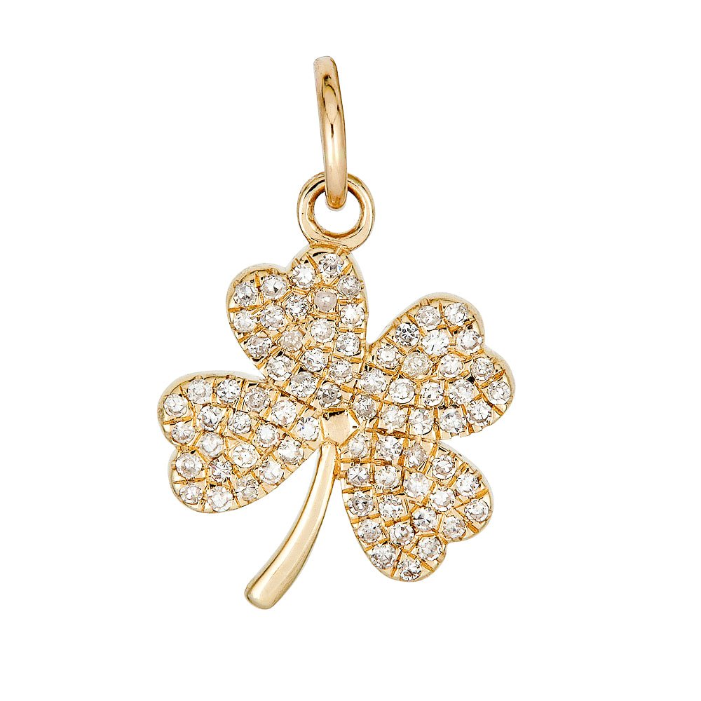 14K Diamond 4 Leaf Clover Charm - Nolita