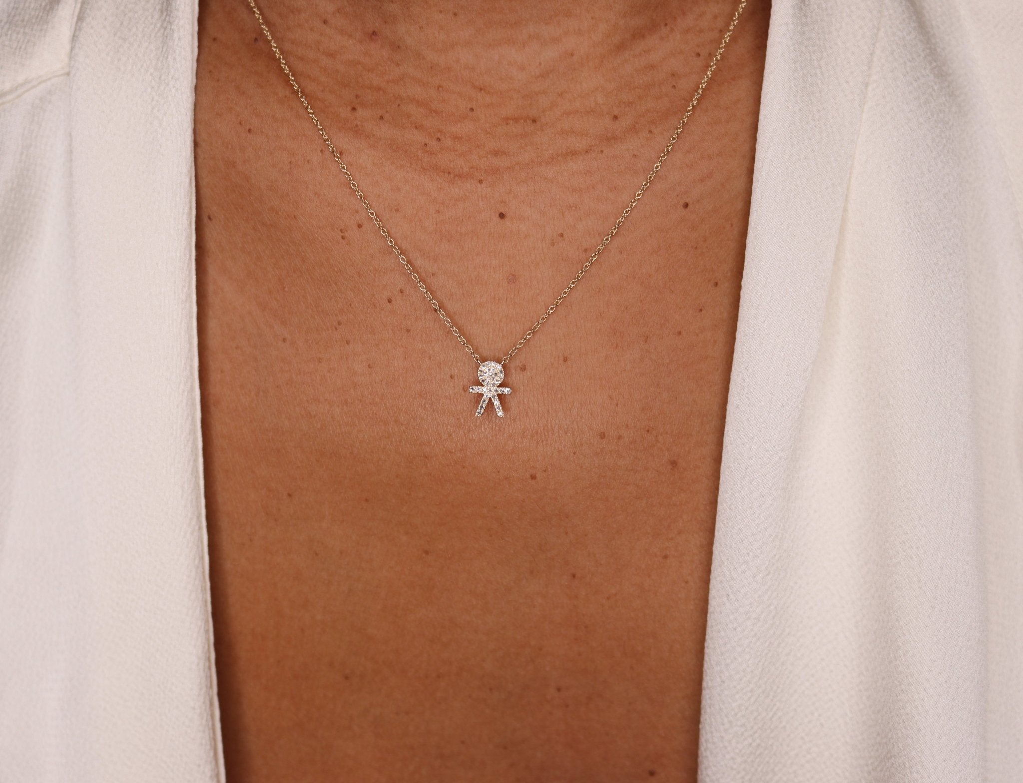 14K Diamond Boy Necklace - Nolita