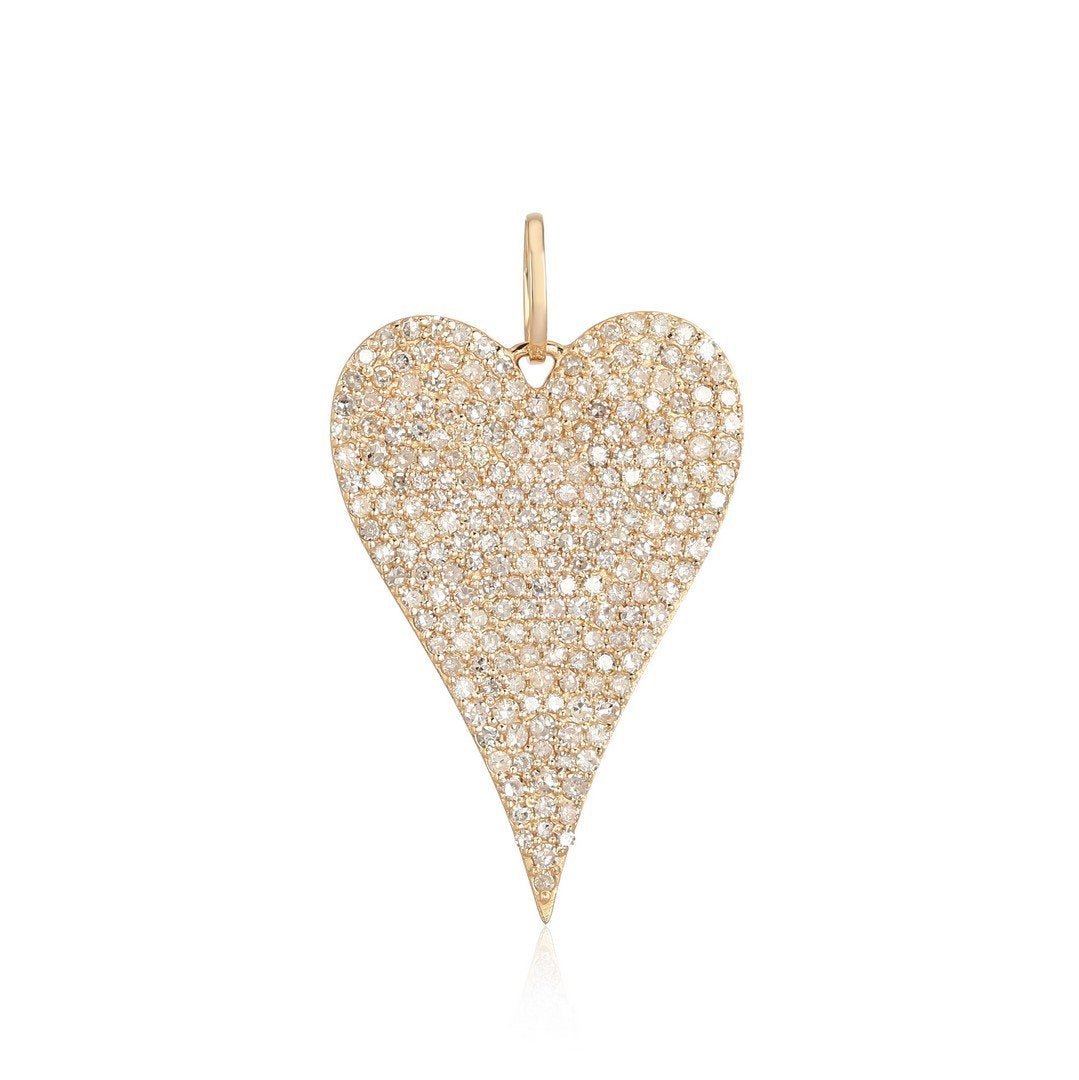 14K Diamond Heart Charm - Nolita