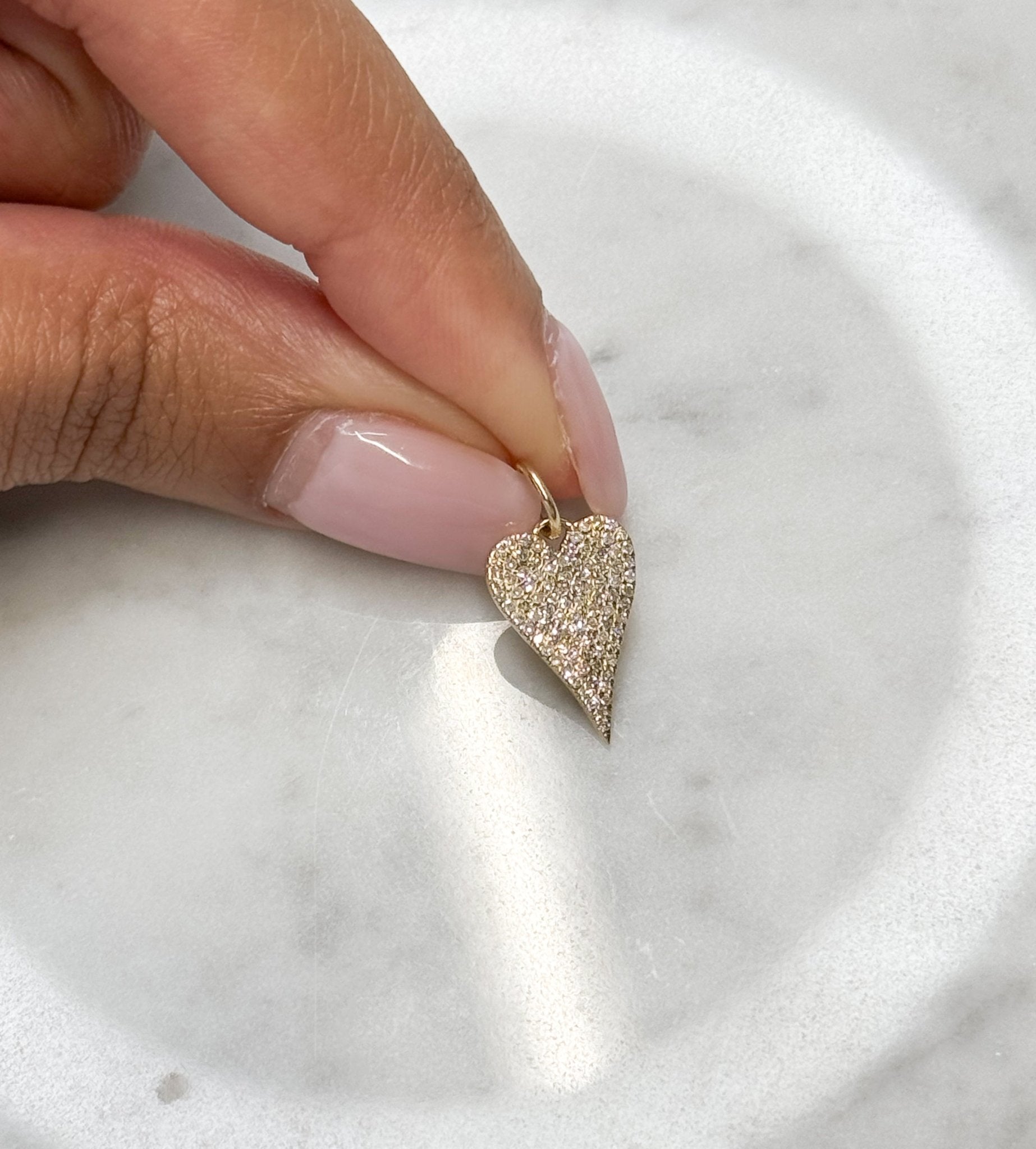 14K Diamond Heart Charm - Nolita