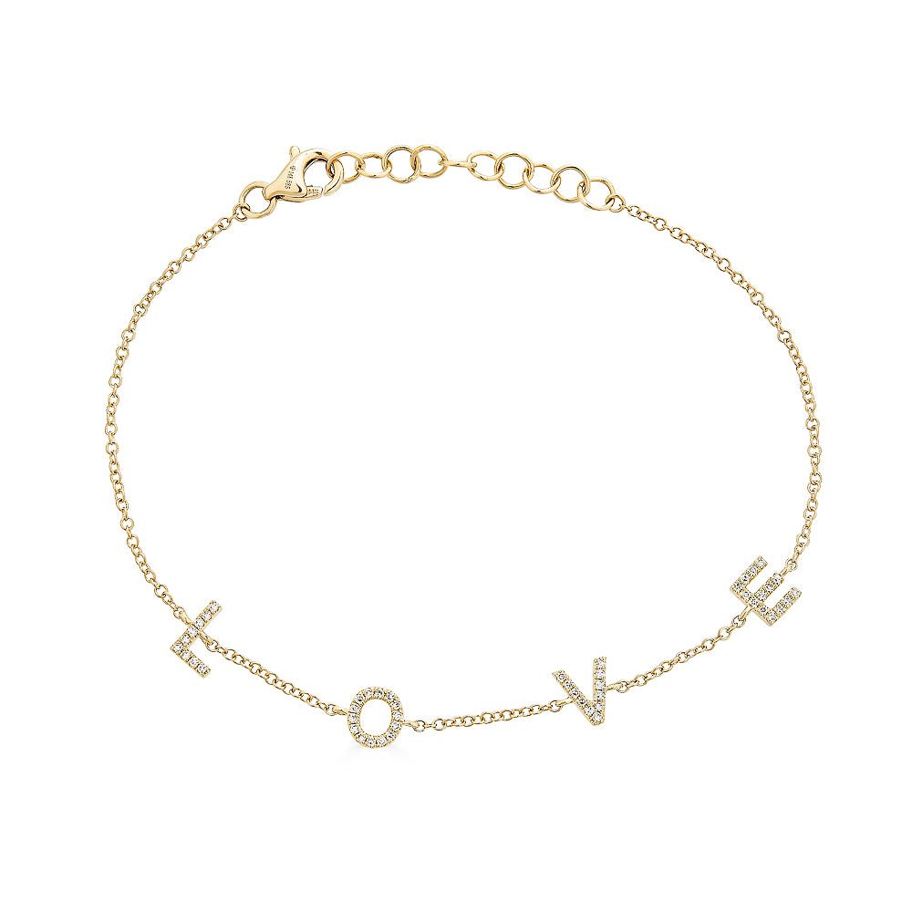 14K Diamond Love Bracelet - Nolita