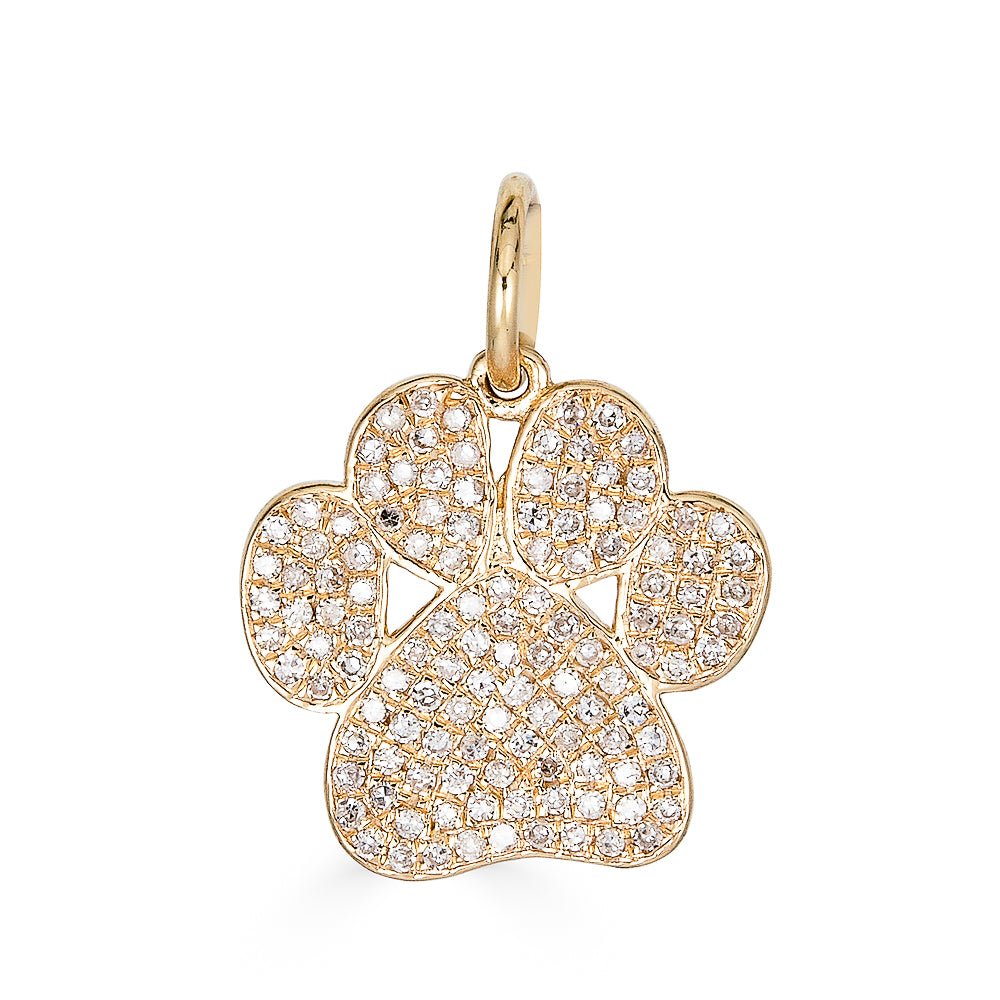 14K Diamond Paw Print Charm - Nolita