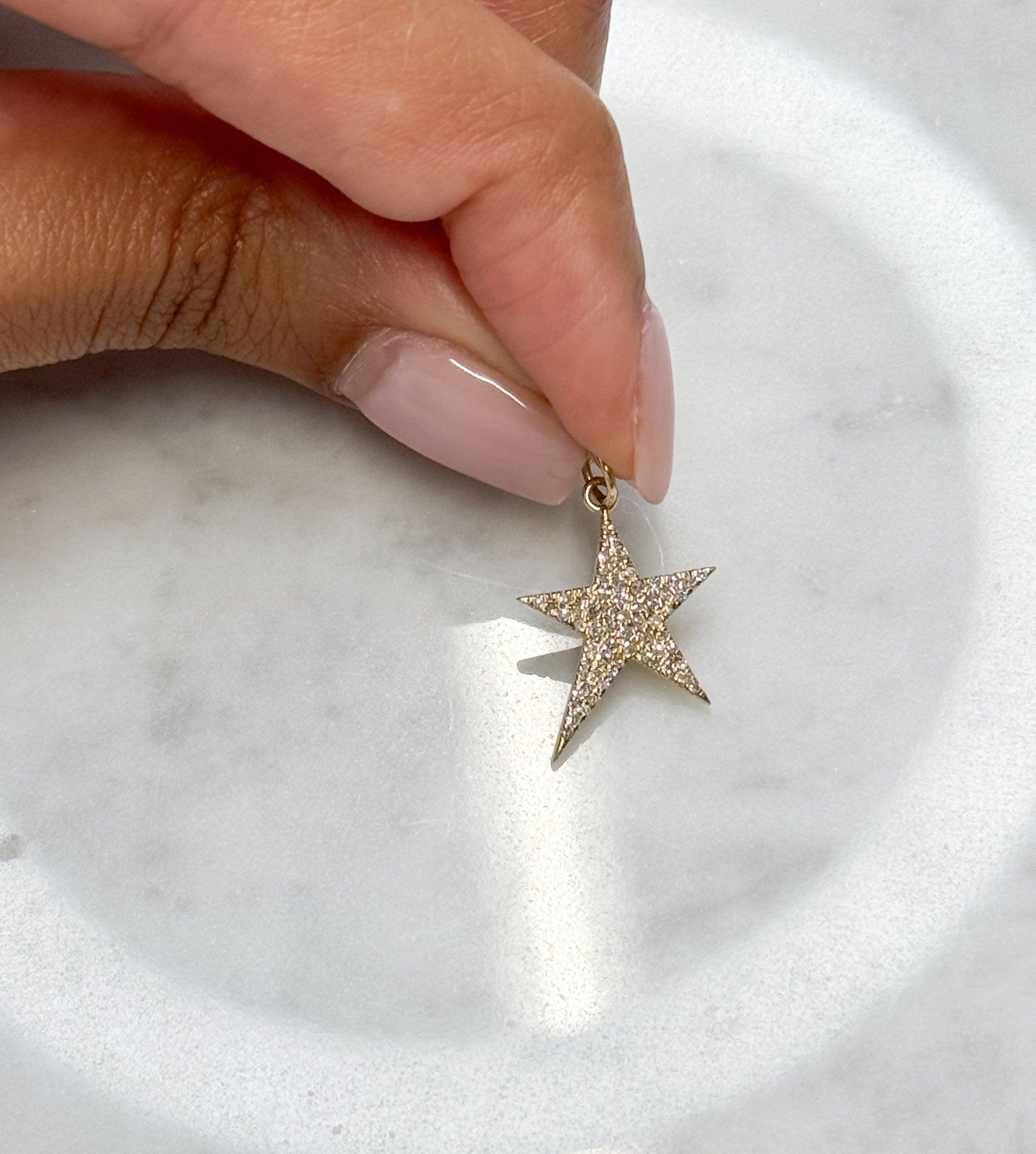 14K Diamond Shooting Star Charm - Nolita