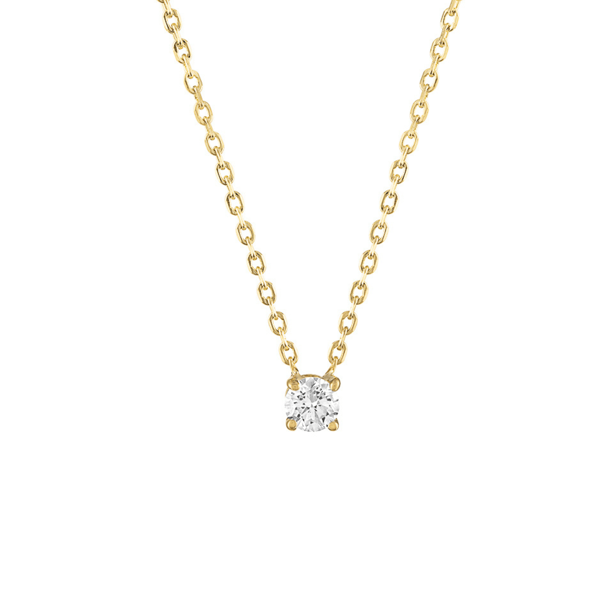 14K Diamond Solitaire Necklace - Nolita