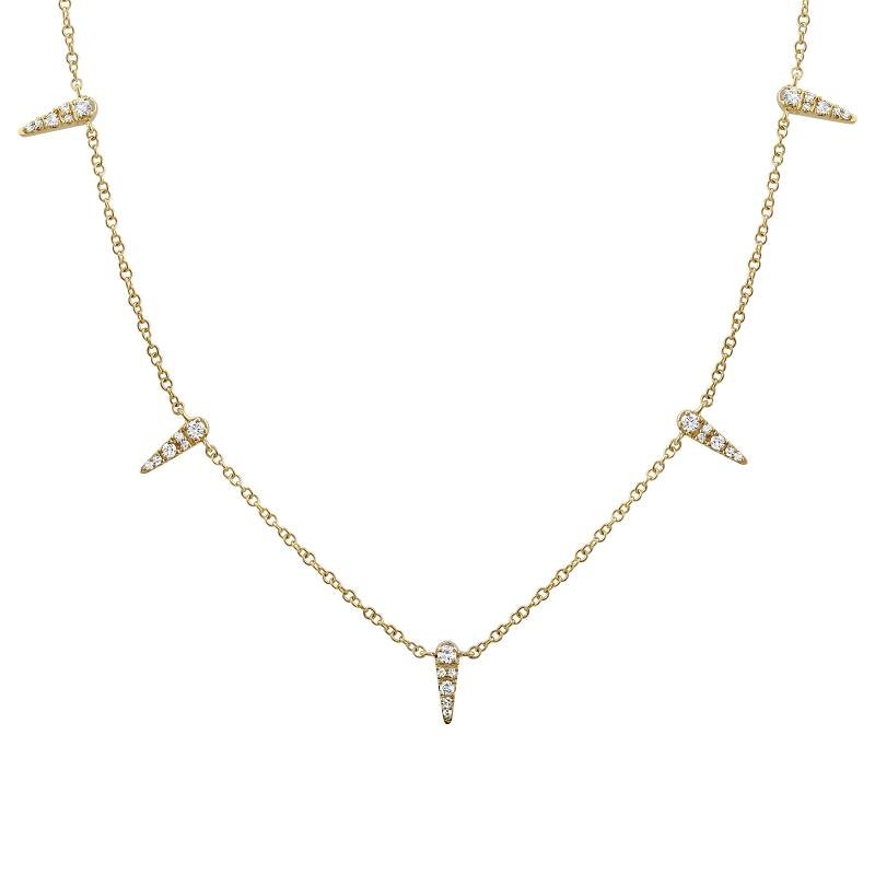 14K Diamond Spike Necklace - Nolita