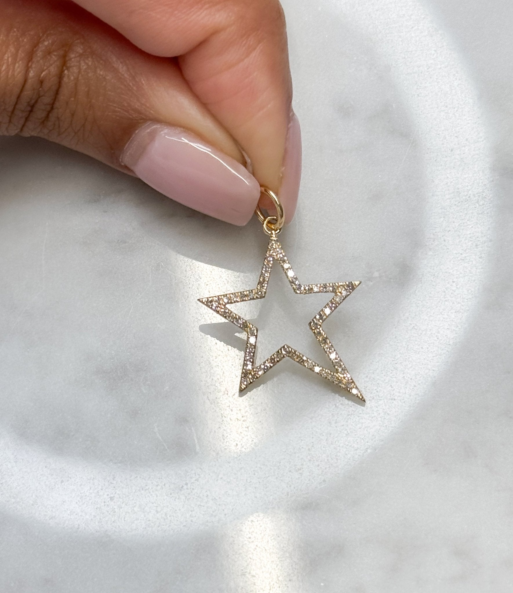 14K Diamond Star Charm - Nolita