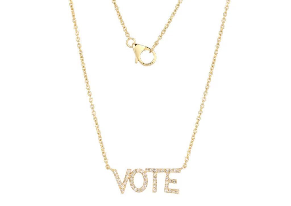 14K Diamond Vote Necklace - Nolita