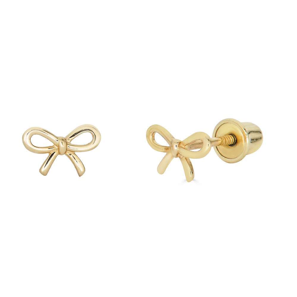 14K Gold Bow Stud Earrings - Nolita