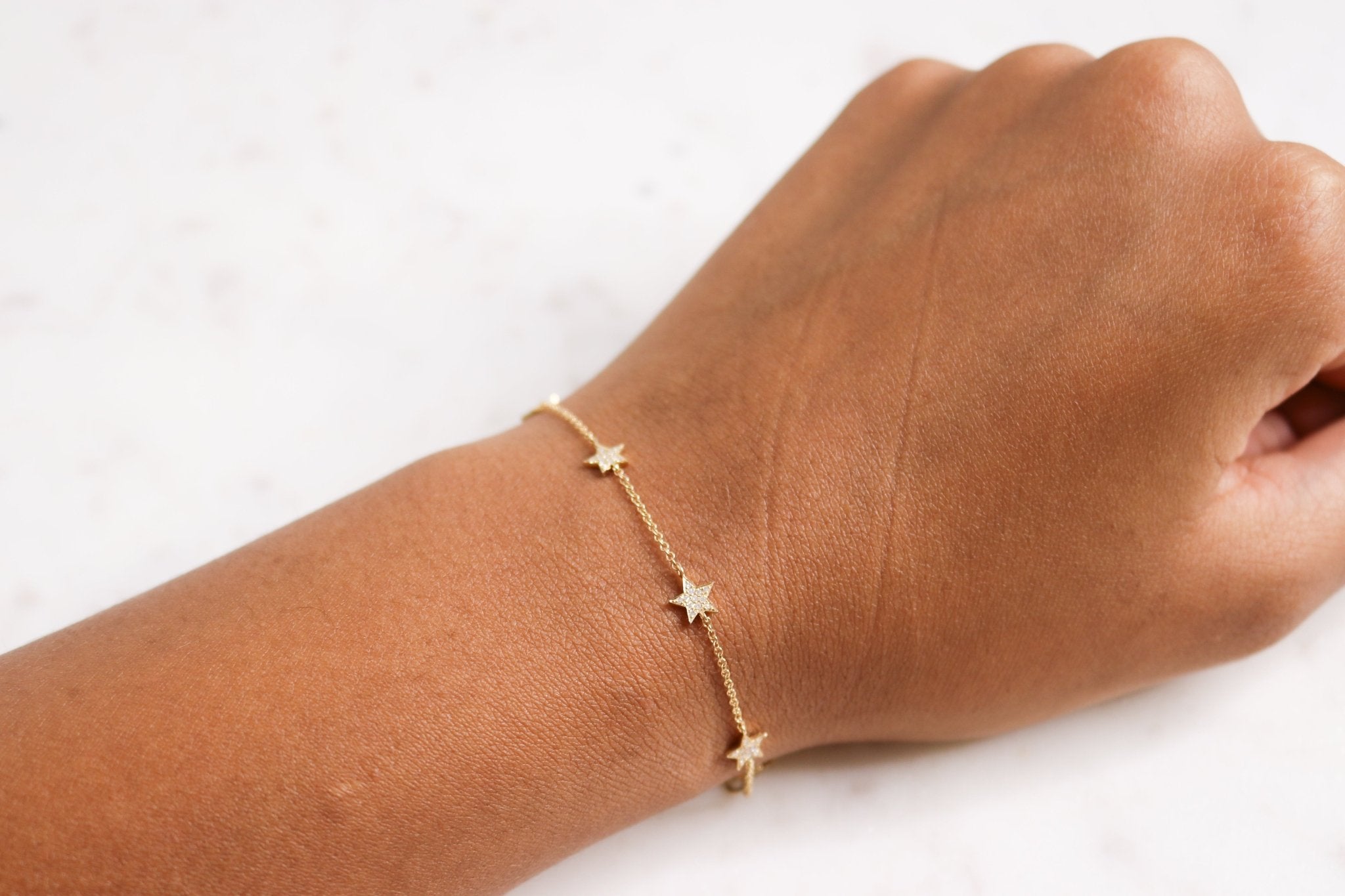 14K Gold Diamond Star Bracelet - Nolita