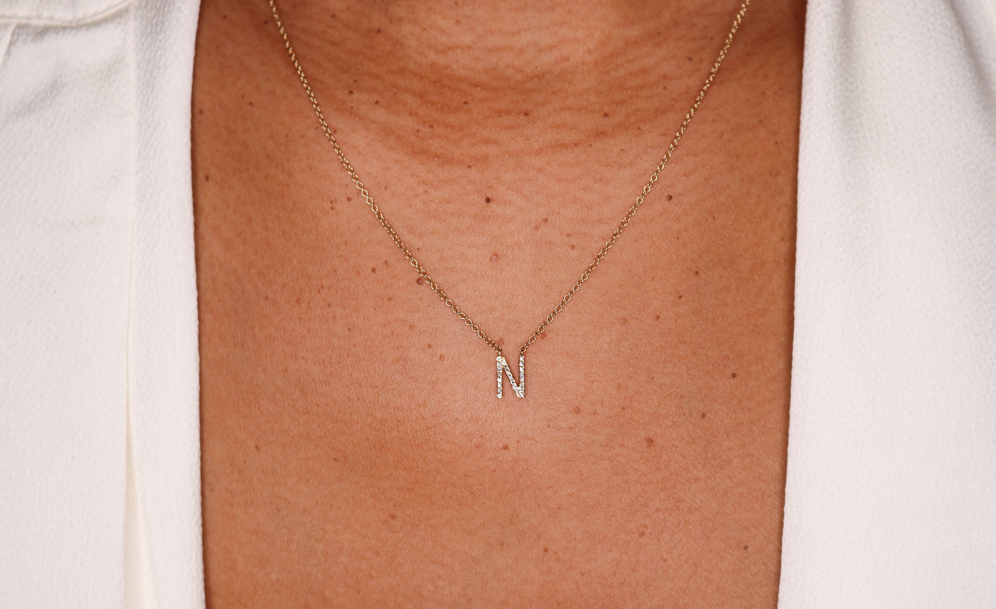 14K Initial Diamond Necklace - Nolita