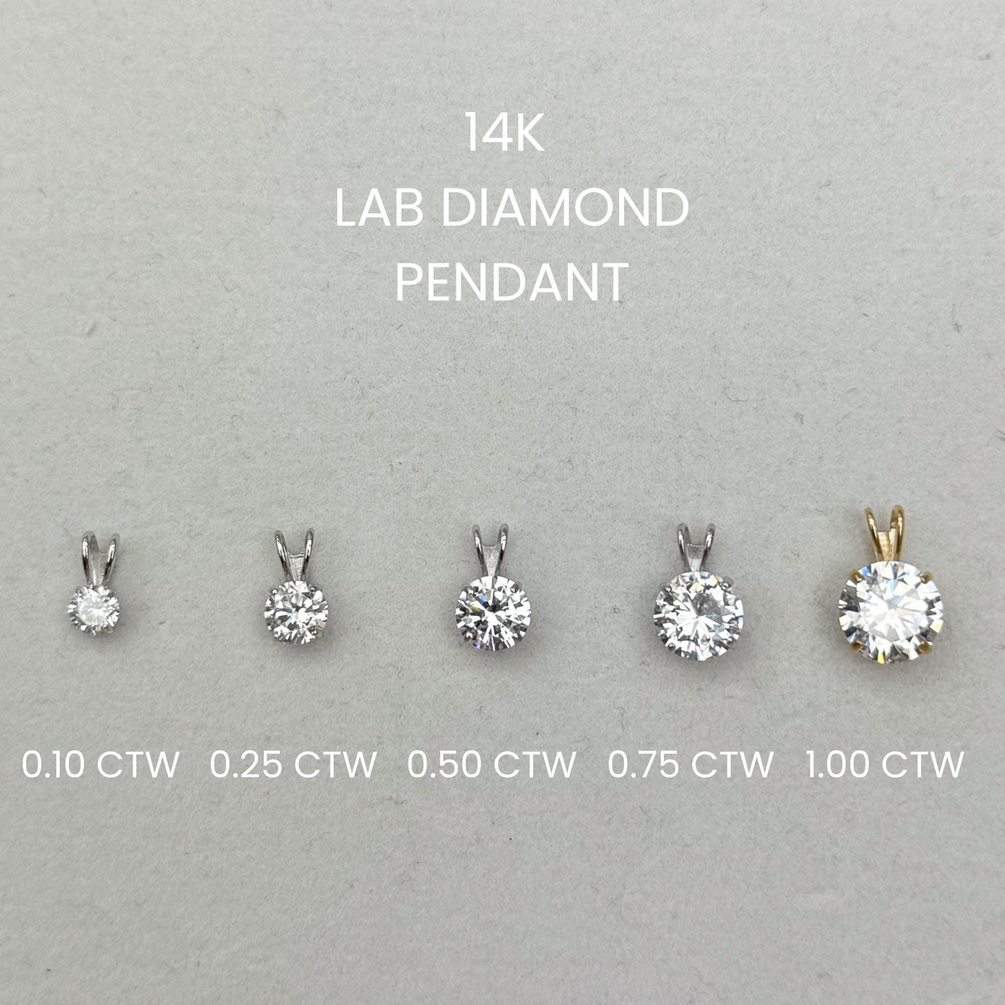 14K Lab Grown Diamond Pendant - Nolita