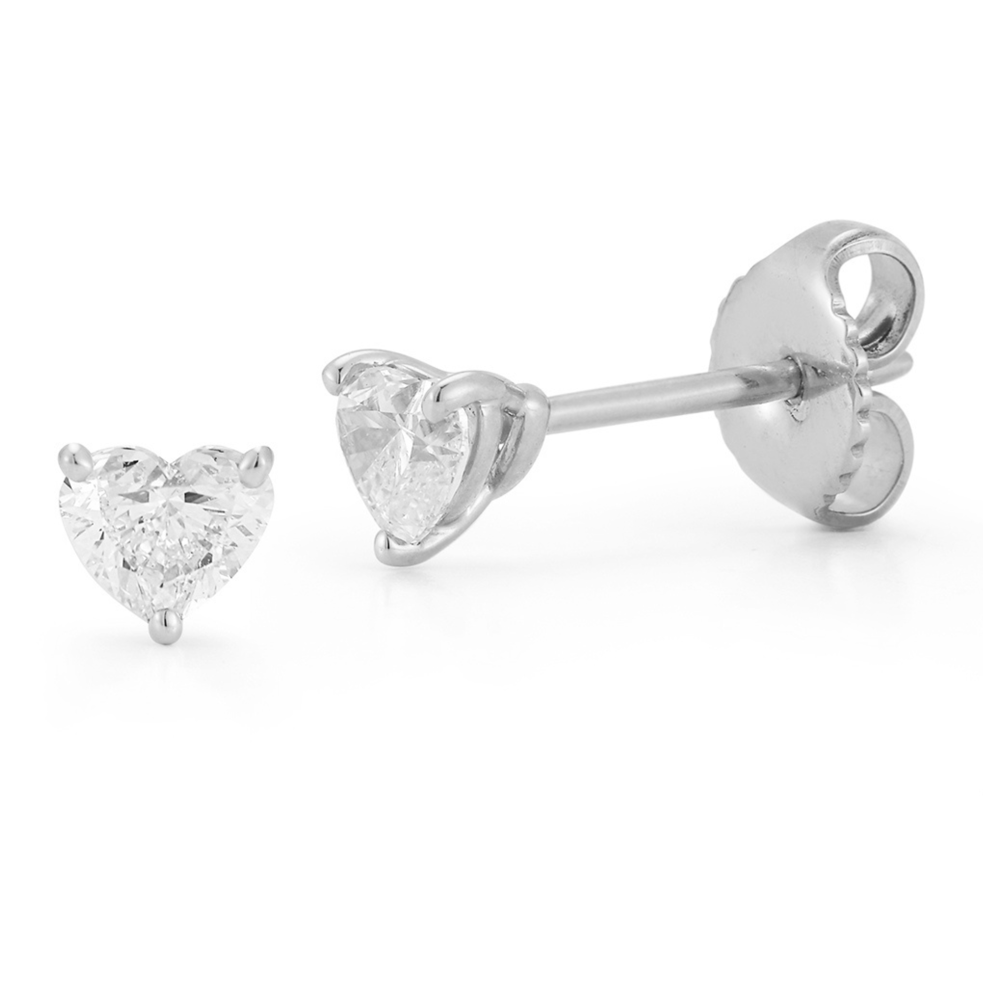 14K Lab Grown Heart Diamond Stud Earrings - Nolita