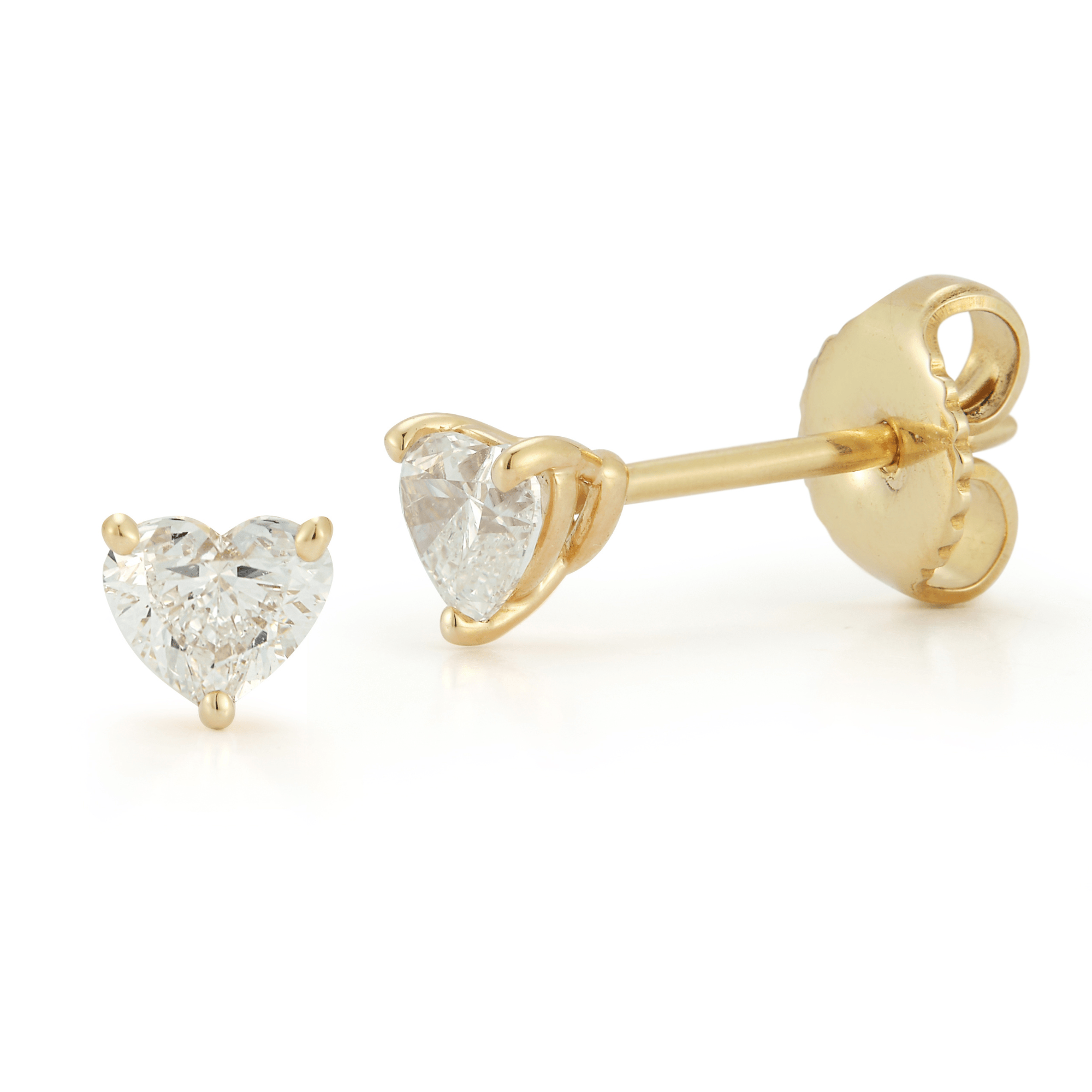 14K Lab Grown Heart Diamond Stud Earrings - Nolita