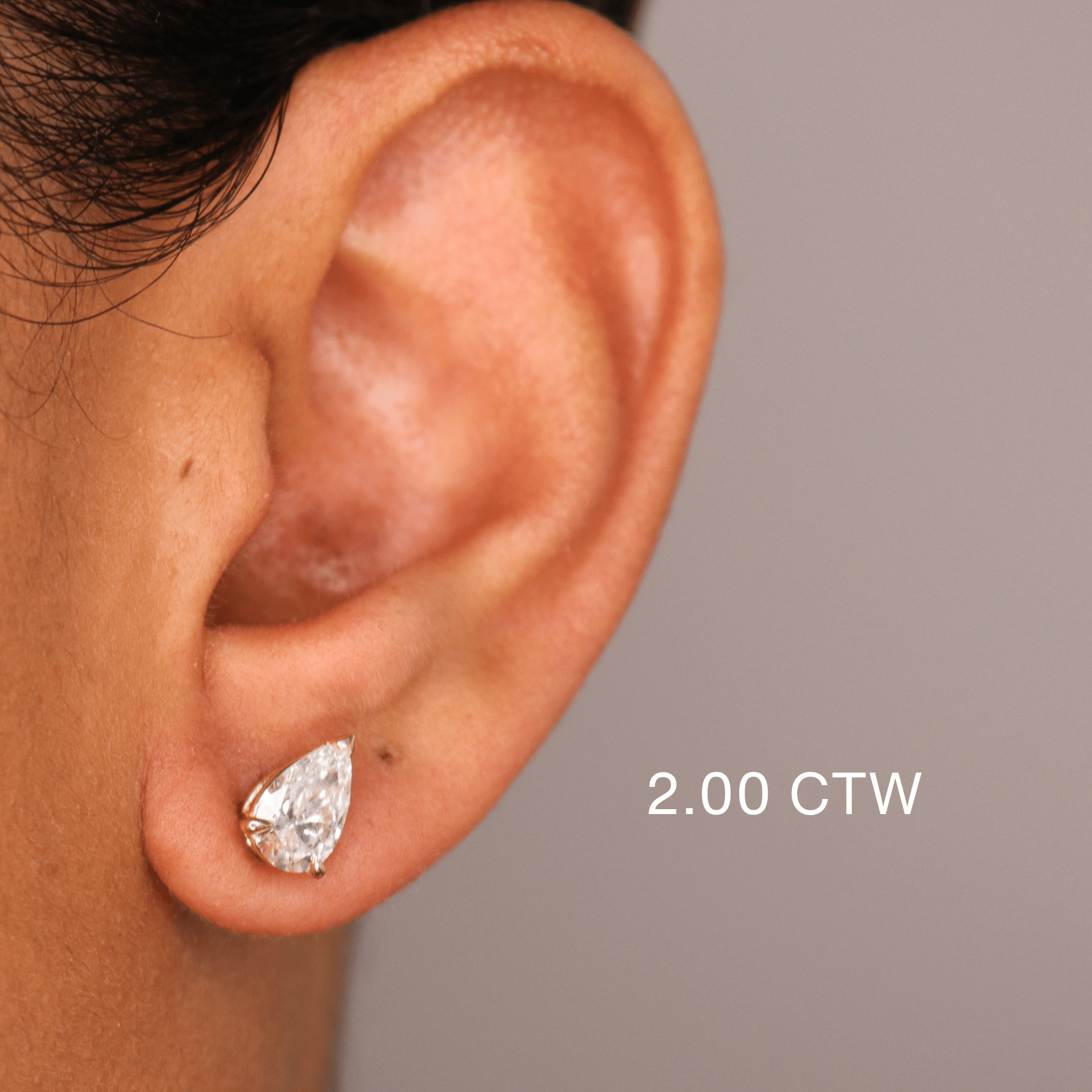 14K Lab Grown Pear Diamond Stud Earrings - Nolita