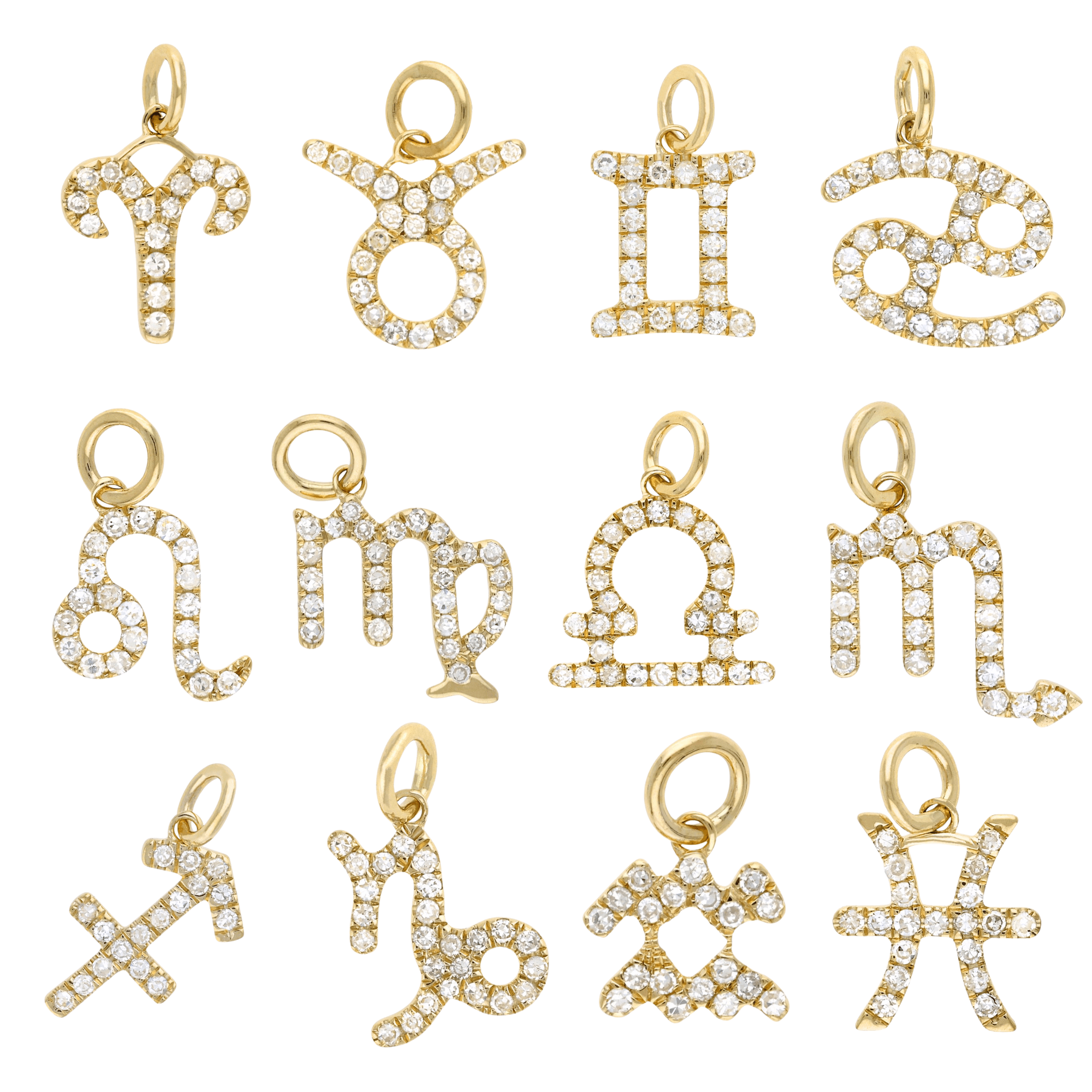 14K Mini Diamond Zodiac Charm - Nolita