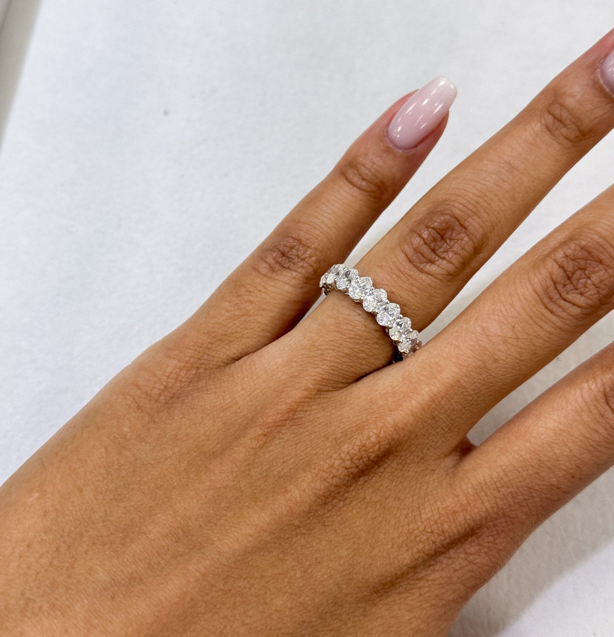 14K Oval Lab Diamond Eternity Band - Nolita