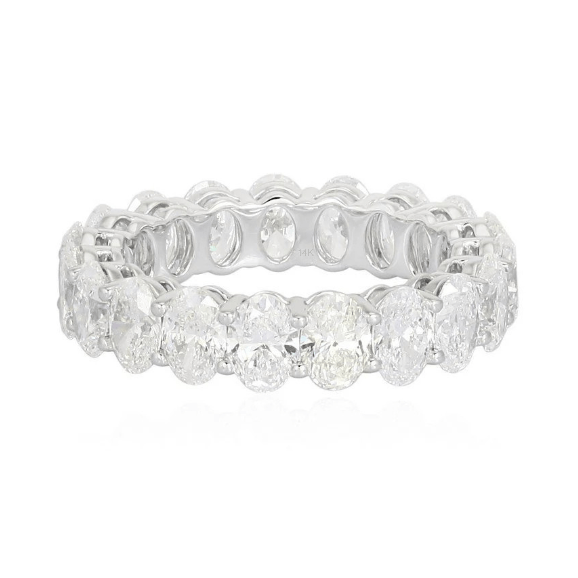 14K Oval Lab Diamond Eternity Band - Nolita