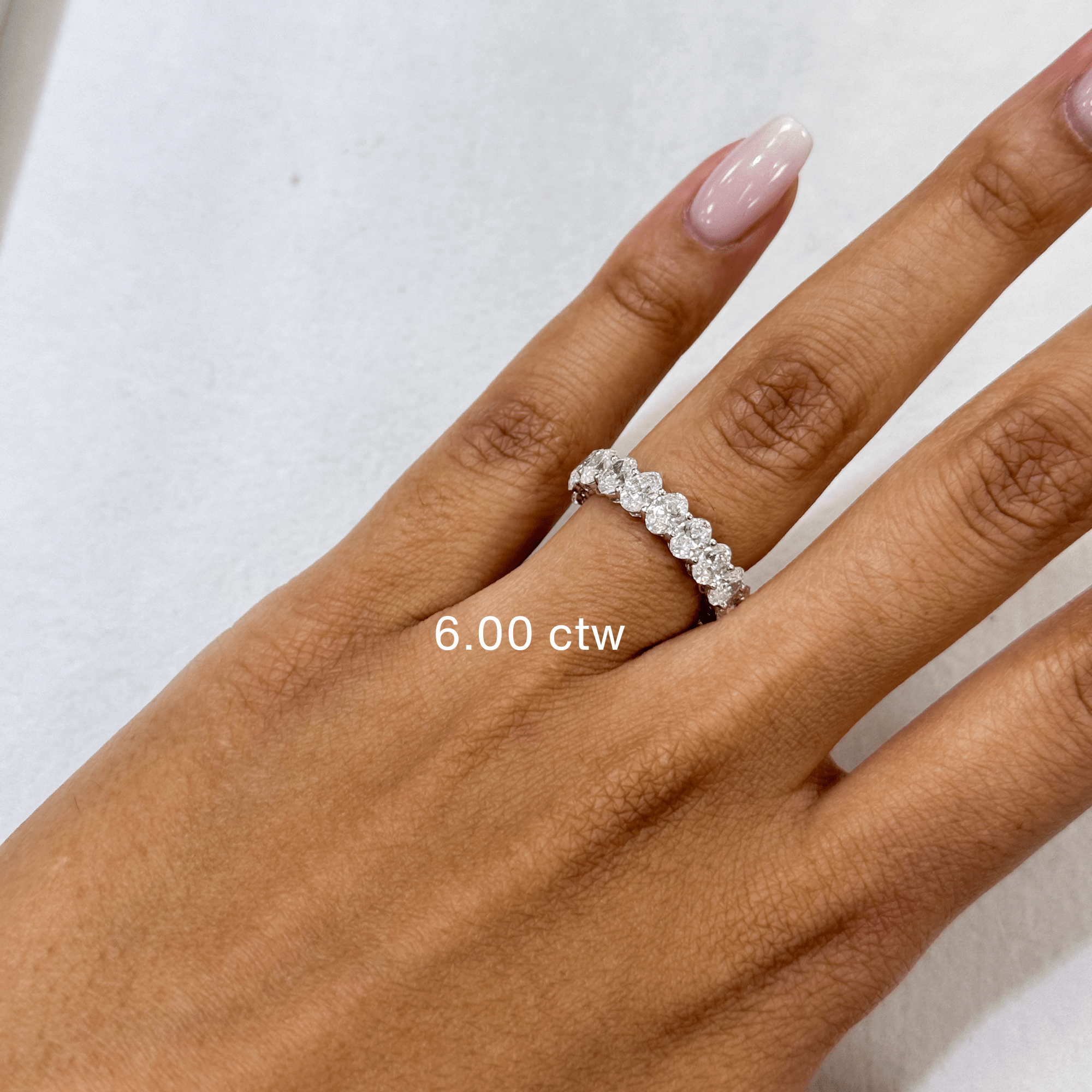 14K Oval Lab Diamond Eternity Band - Nolita