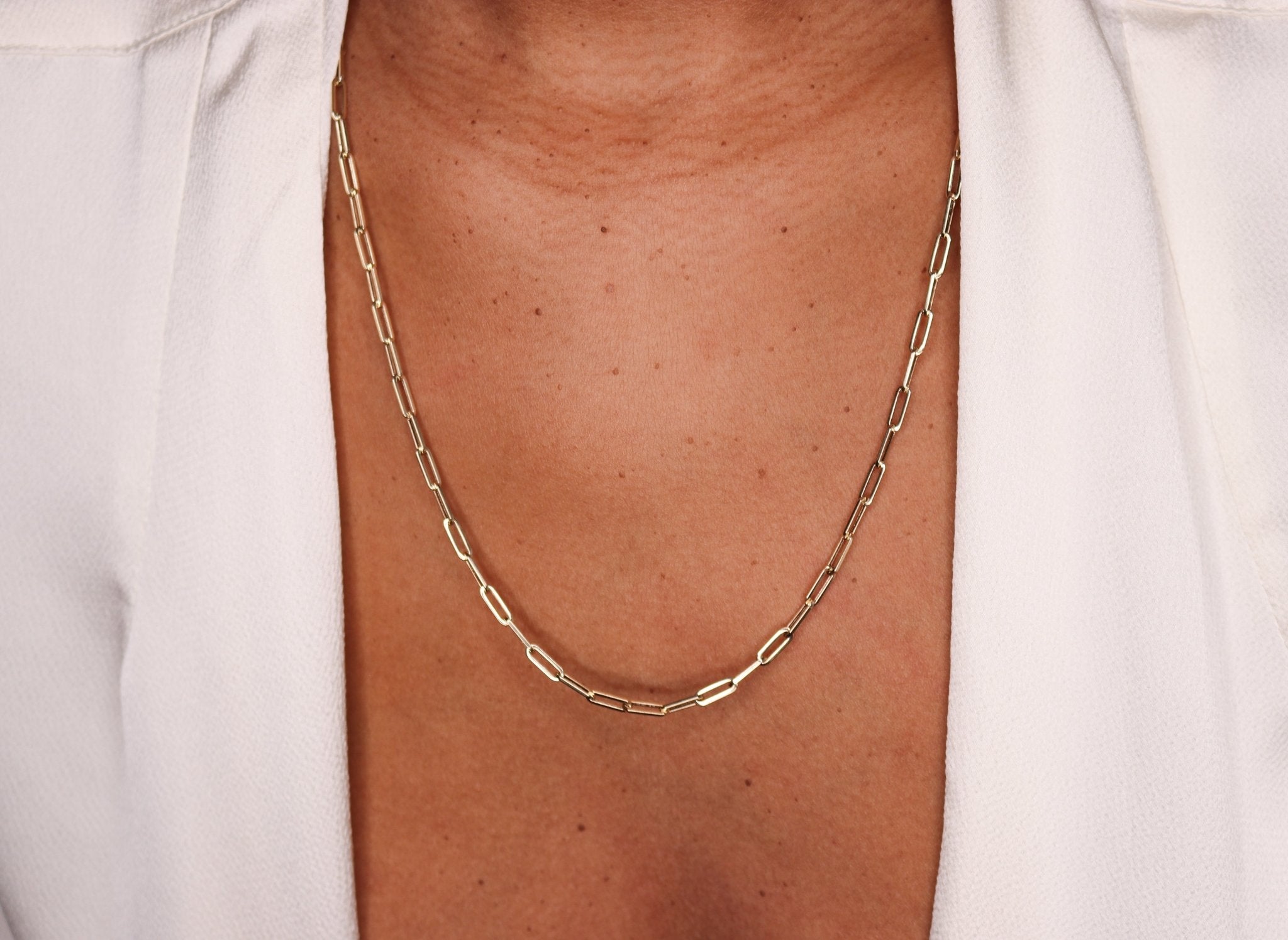 14K Paperclip XS Chain Necklace - Nolita