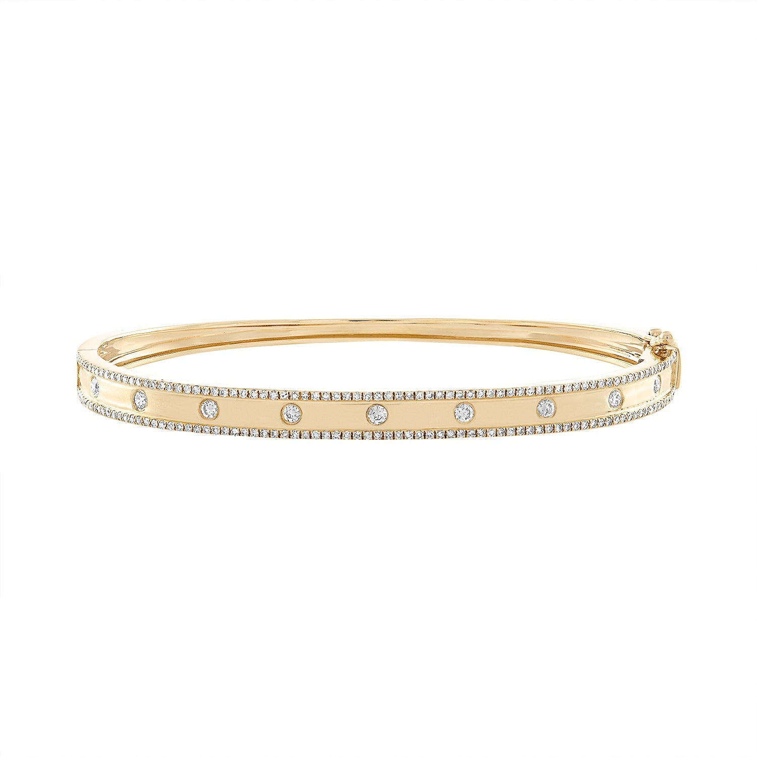 14K Gold Diamond Bangle