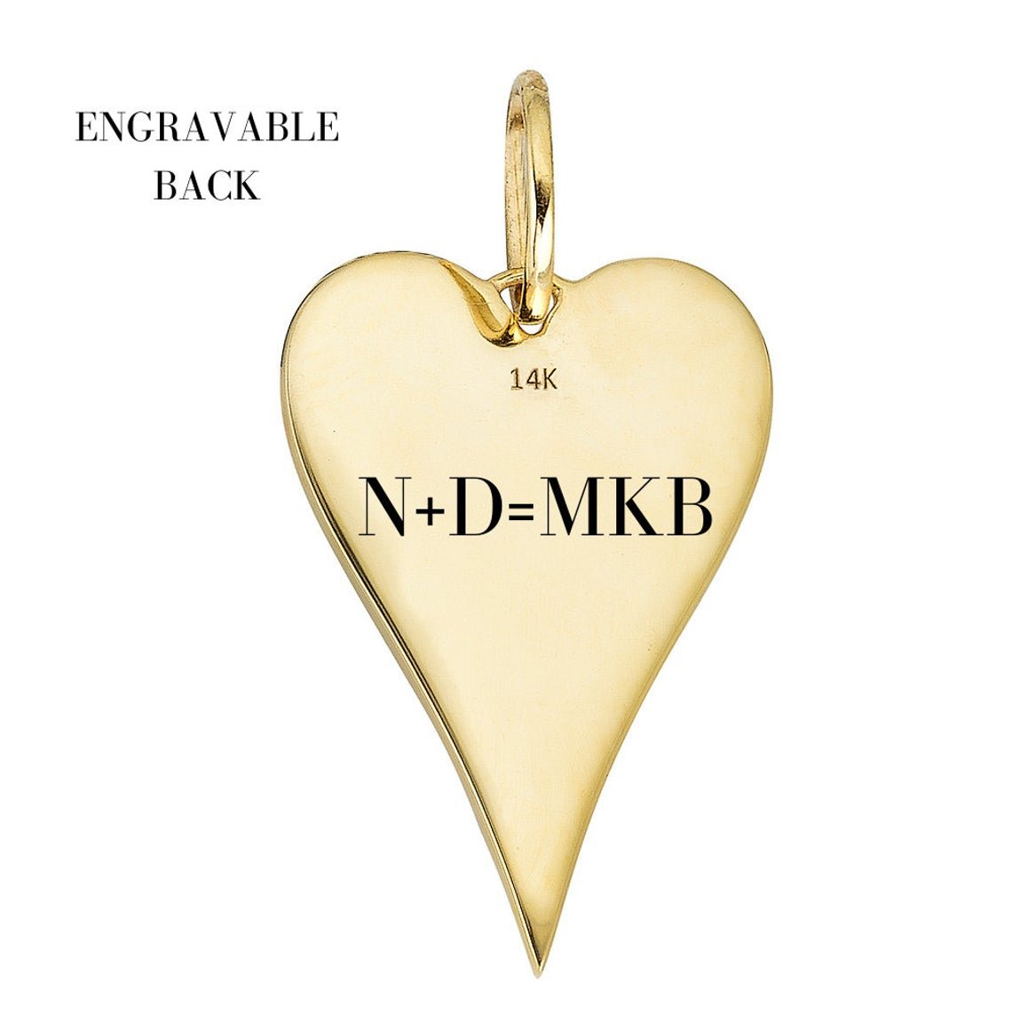 14K Gold Diamond Large Heart Charm - Nolita