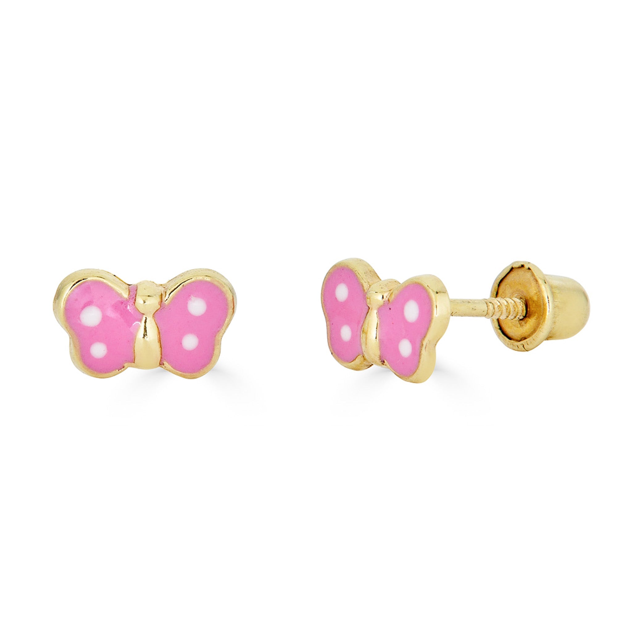 14K Small Enamel Green Butterfly Studs - Nolita