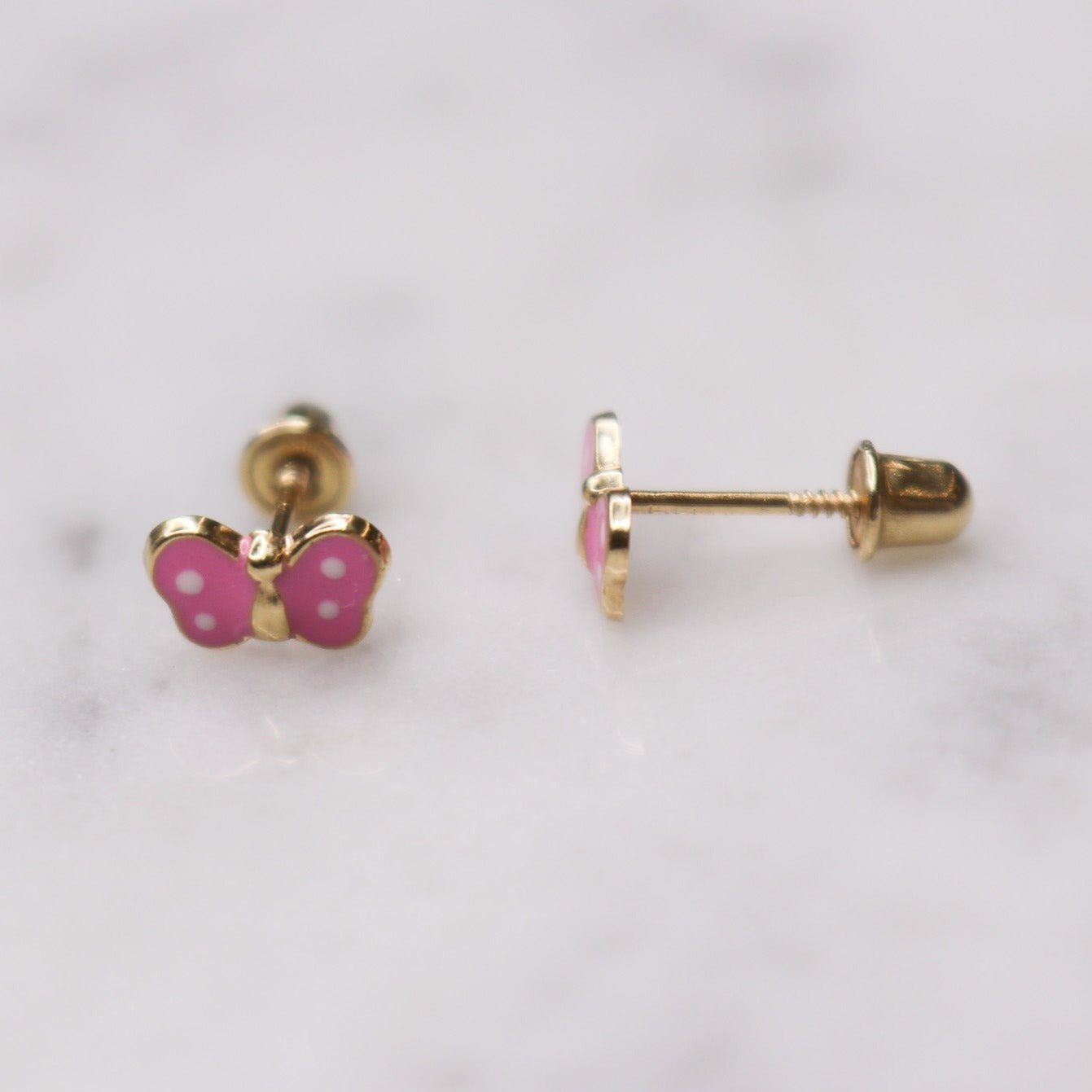 14K Small Enamel Green Butterfly Studs - Nolita